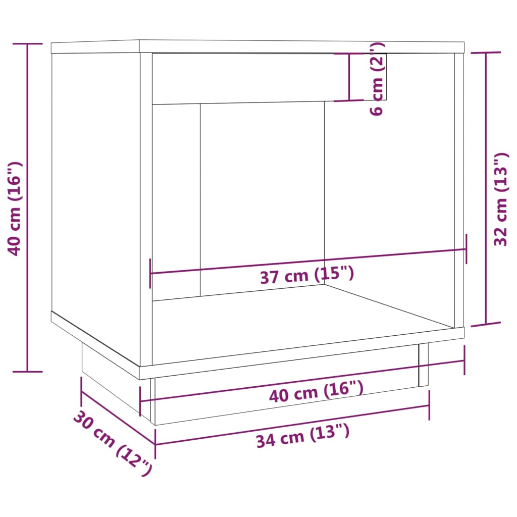 Bedside Cabinet Honey Brown 40x30x40 cm Solid Wood Pine - Newstart Furniture