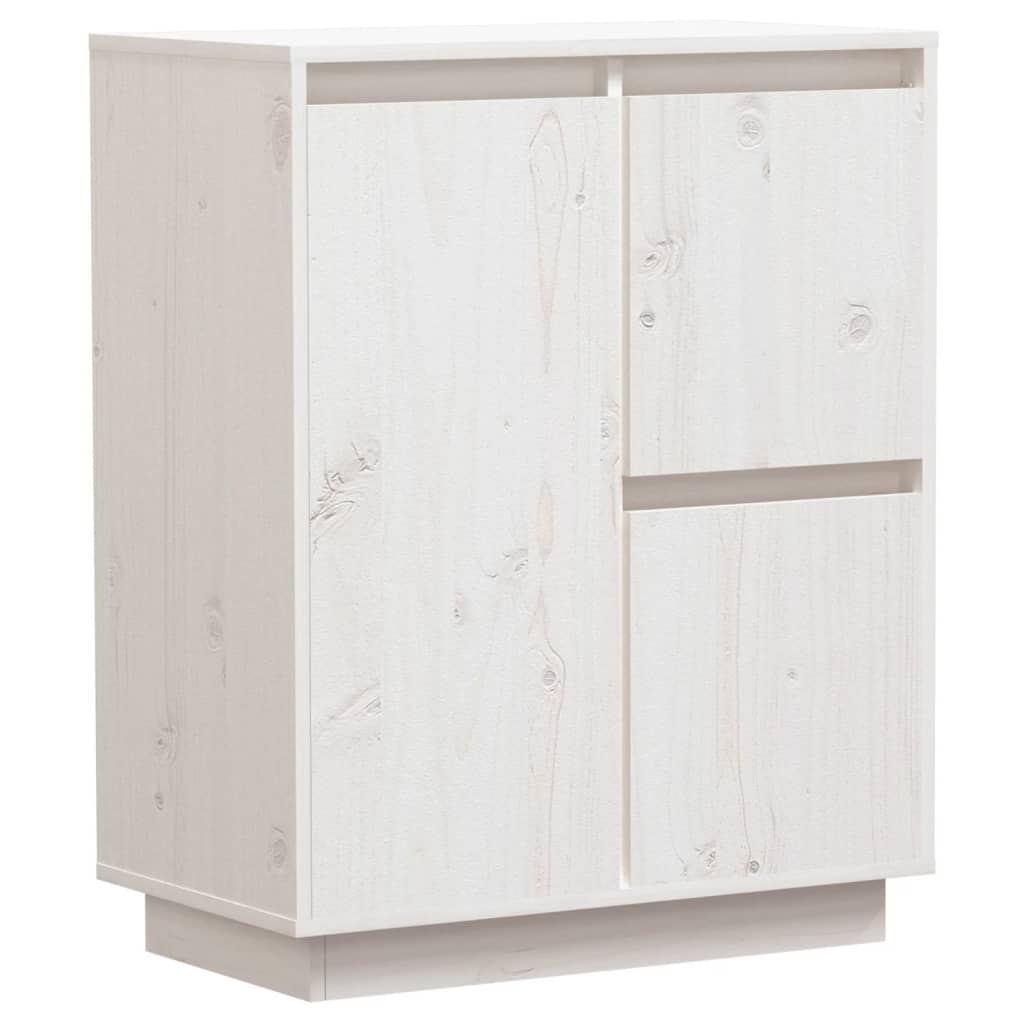 Sideboard White 60x34x75 cm Solid Wood Pine - Newstart Furniture