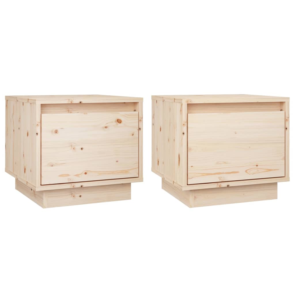 Bedside Cabinets 2 pcs 35x34x32 cm Solid Wood Pine - Newstart Furniture