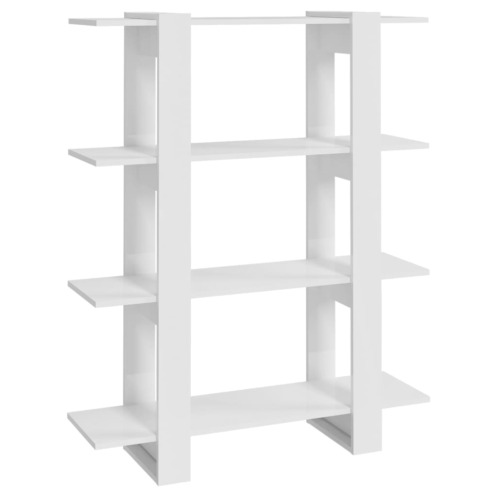 Book Cabinet/Room Divider High Gloss White 100x30x123.5 cm - Newstart Furniture