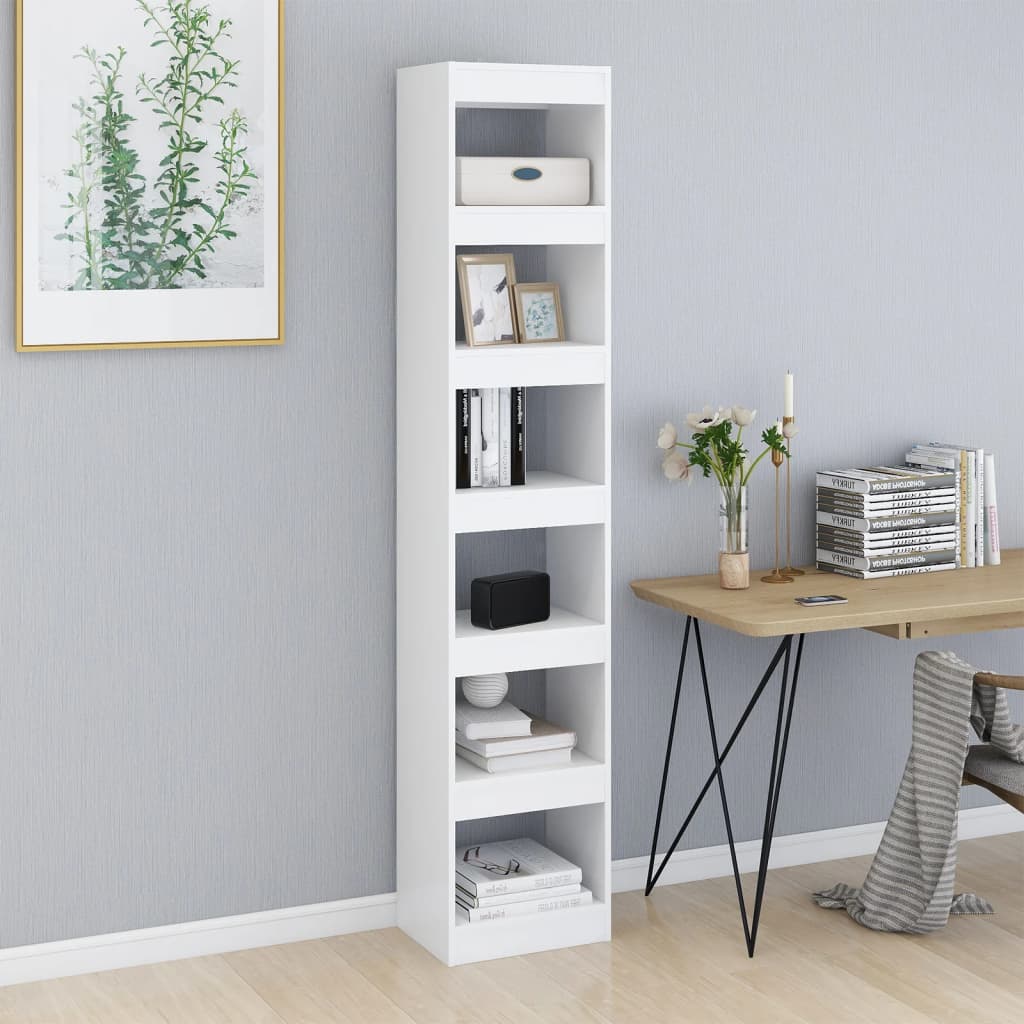 Book Cabinet/Room Divider White 40x30x198 cm - Newstart Furniture