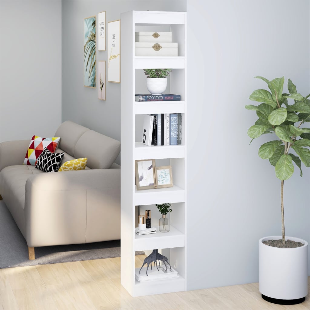 Book Cabinet/Room Divider White 40x30x198 cm - Newstart Furniture