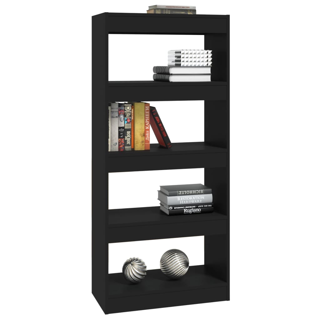 Book Cabinet/Room Divider Black 60x30x135 cm Engineered Wood - Newstart Furniture