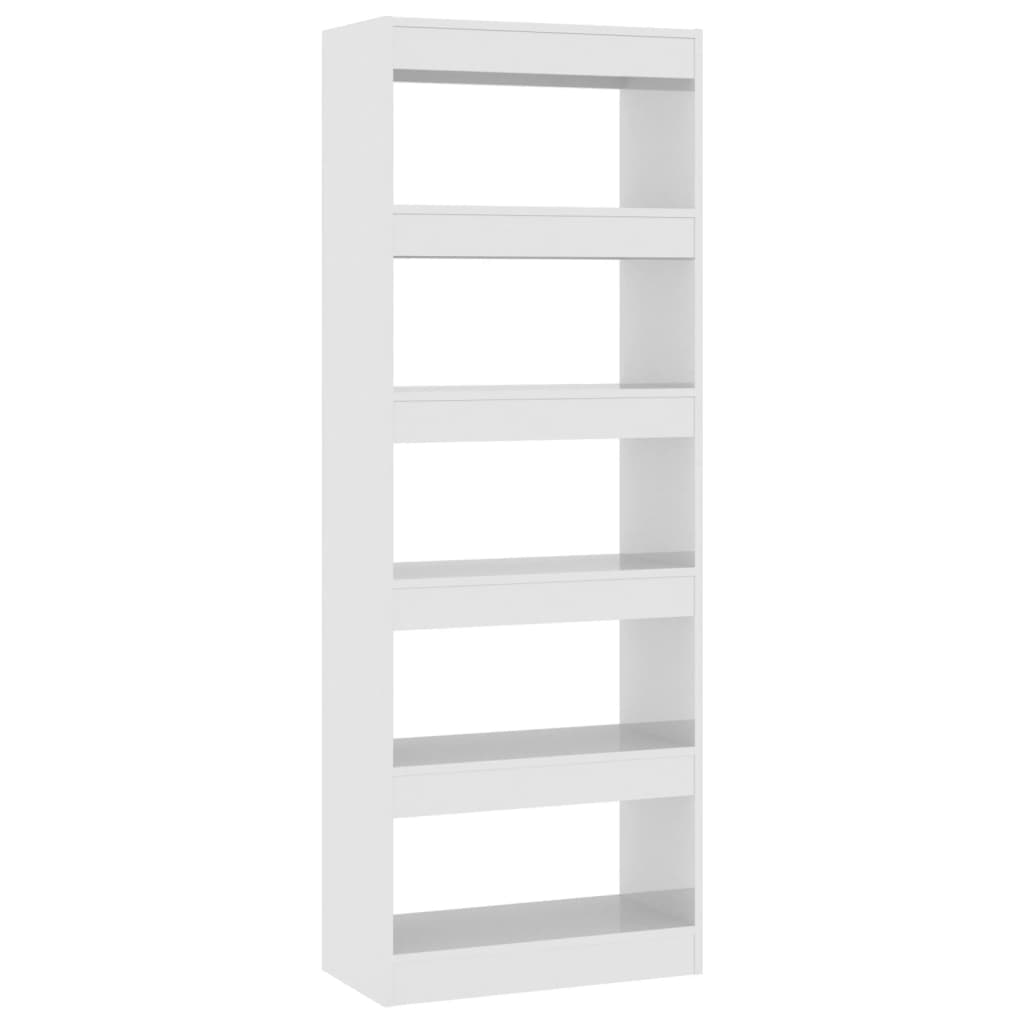 Book Cabinet/Room Divider High Gloss White 60x30x166 cm Engineered Wood - Newstart Furniture