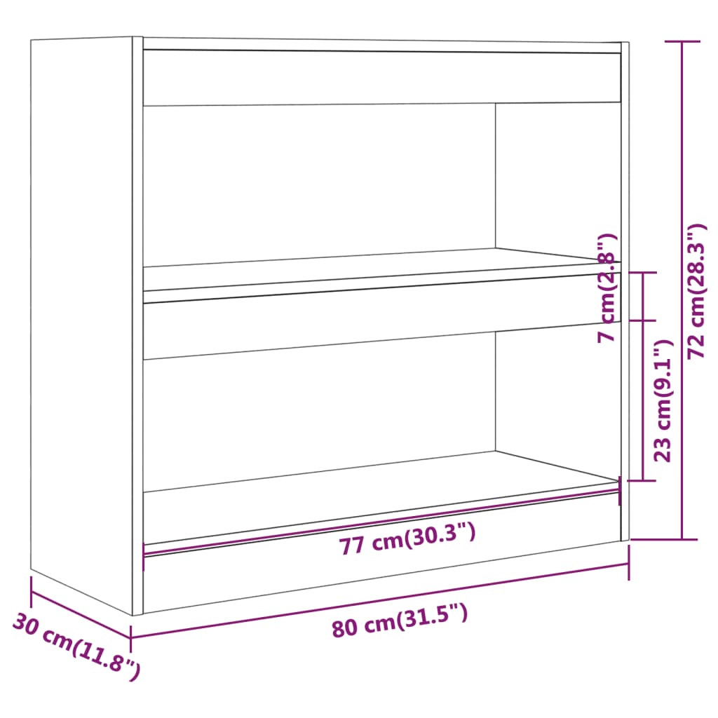 Book Cabinet/Room Divider Black 80x30x72 cm - Newstart Furniture