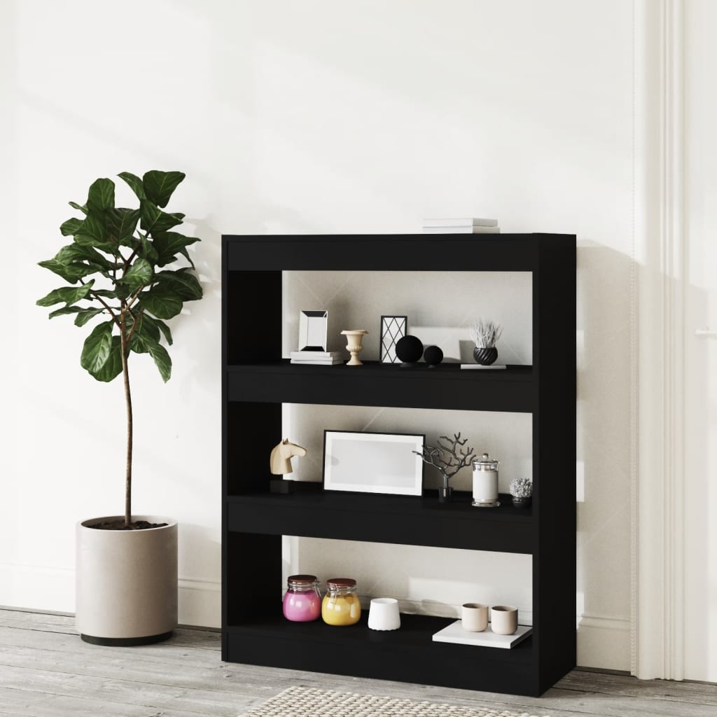 Book Cabinet/Room Divider Black 80x30x103 cm Engineered wood - Newstart Furniture