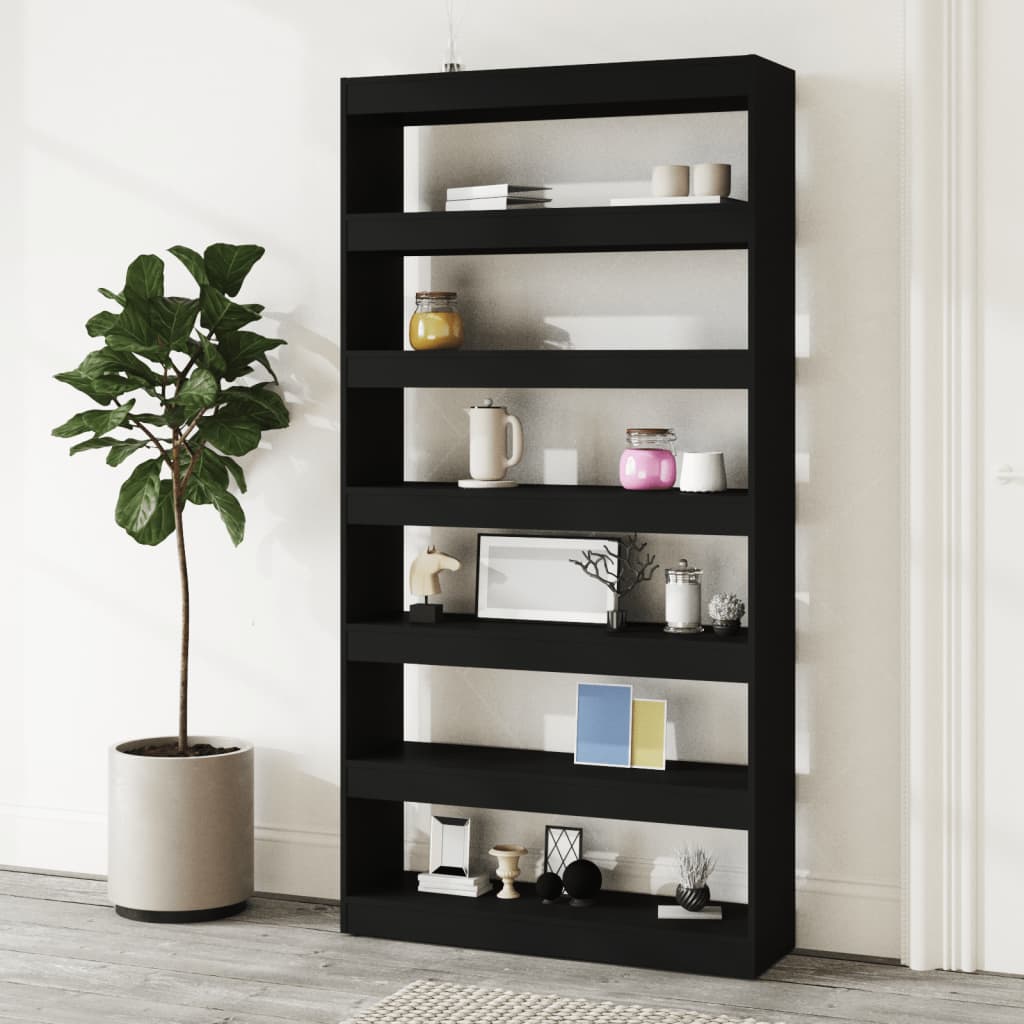 Book Cabinet/Room Divider Black 100x30x198 cm Engineered wood - Newstart Furniture