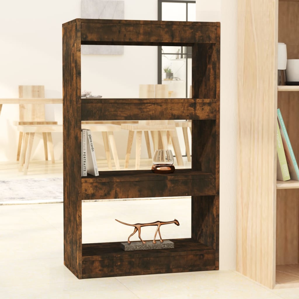 Book Cabinet/Room Divider Smoked Oak 60x30x103 cm Engineered Wood - Newstart Furniture