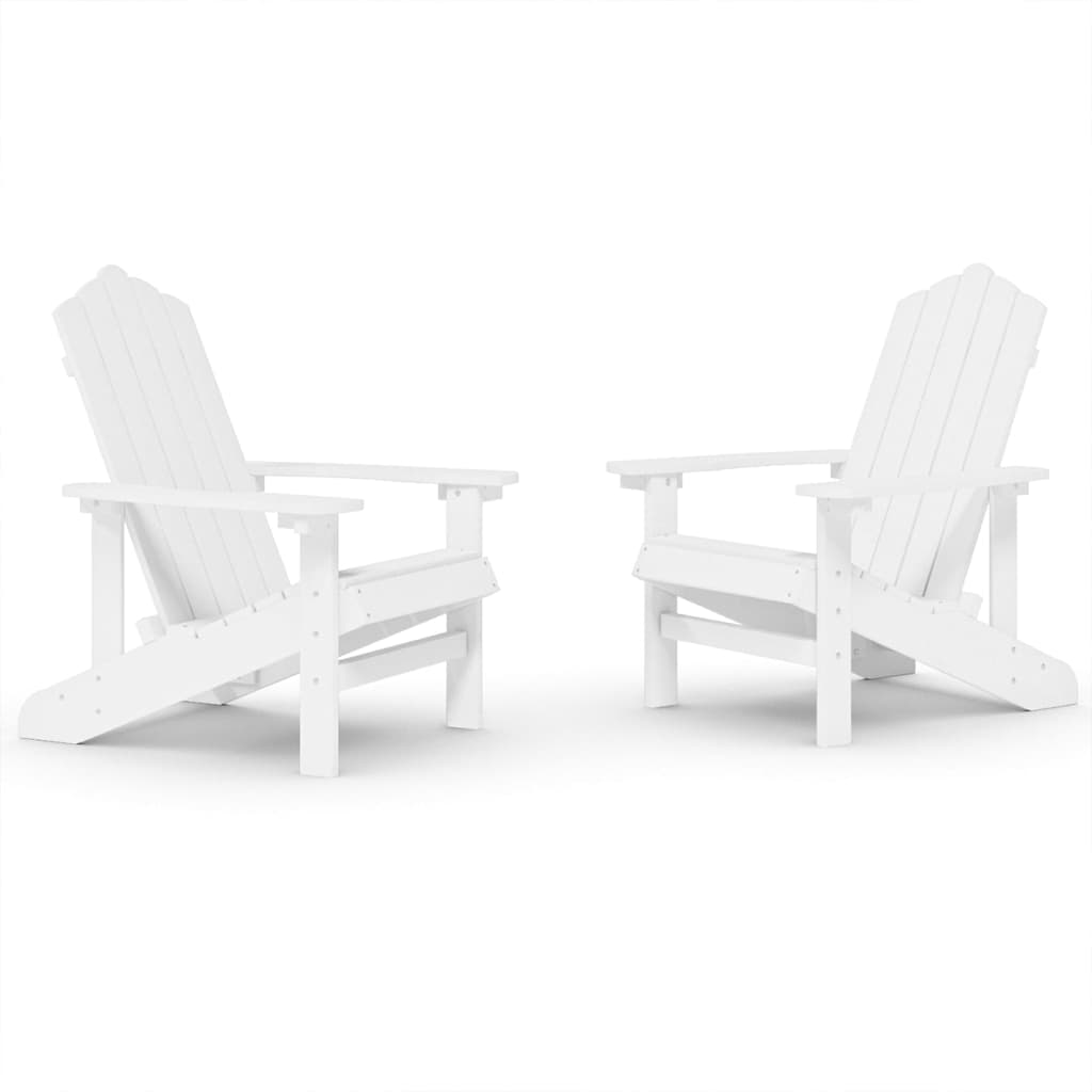 Garden Adirondack Chairs 2 pcs HDPE White - Newstart Furniture