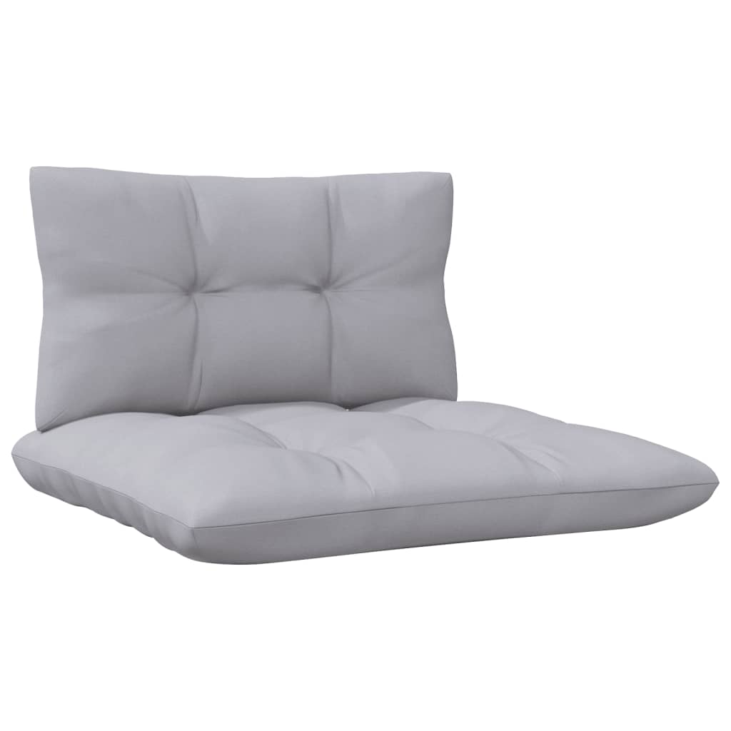 3-Seater Garden Sofa with Grey Cushions Solid Pinewood - Newstart Furniture