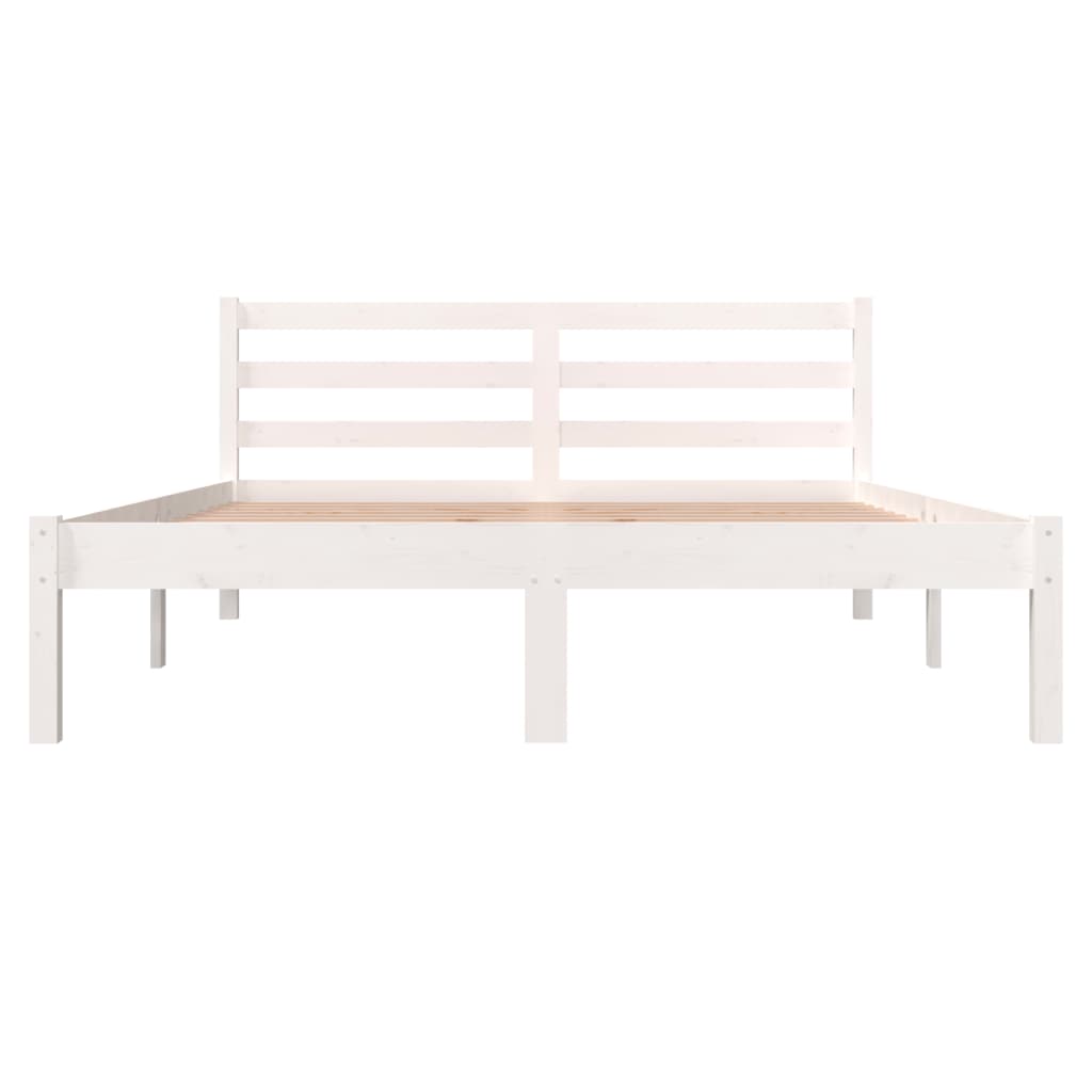 Bed Frame Solid Wood Pine White 137x187 Double Size - Newstart Furniture