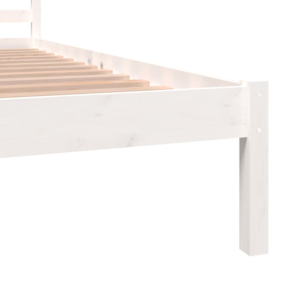 Bed Frame Solid Wood Pine White 153x203 cm Queen Size - Newstart Furniture