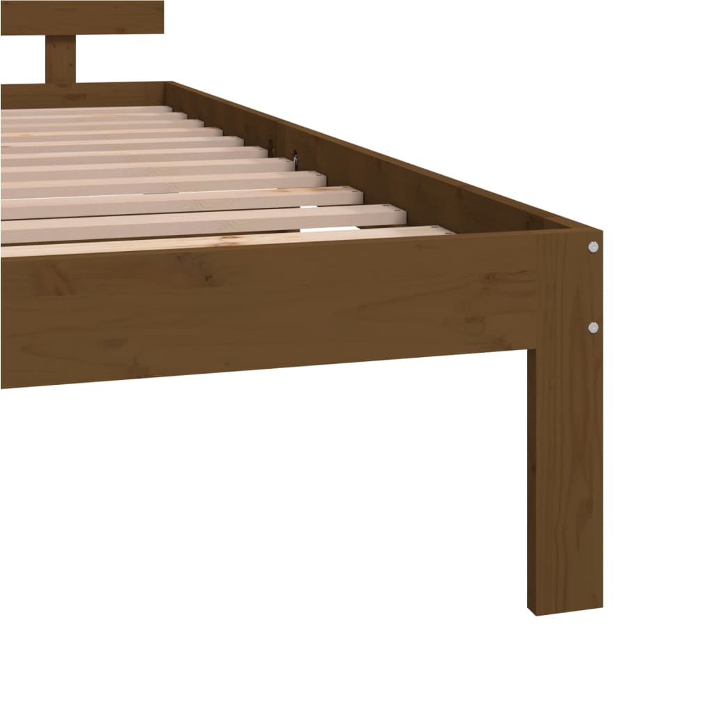 Bed Frame Honey Brown Solid Wood 137x187 cm Double Size - Newstart Furniture