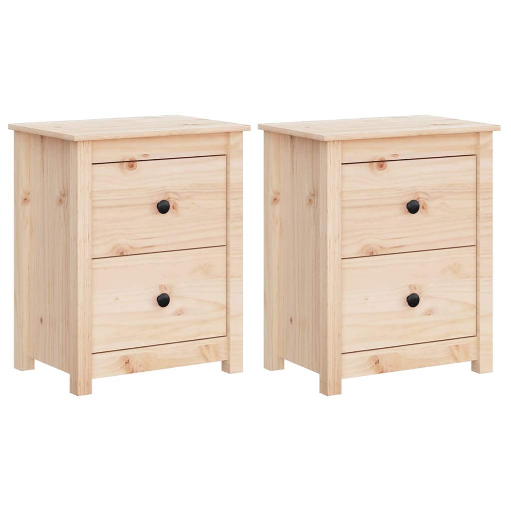 Bedside Cabinets 2 pcs 50x35x61.5 cm Solid Wood Pine - Newstart Furniture