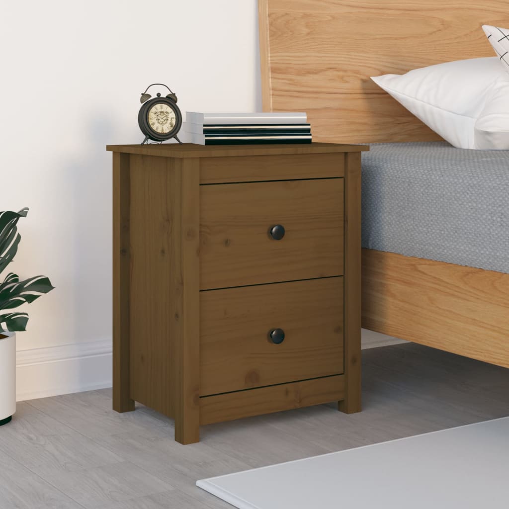 Bedside Cabinet Honey Brown 50x35x61.5 cm Solid Wood Pine - Newstart Furniture
