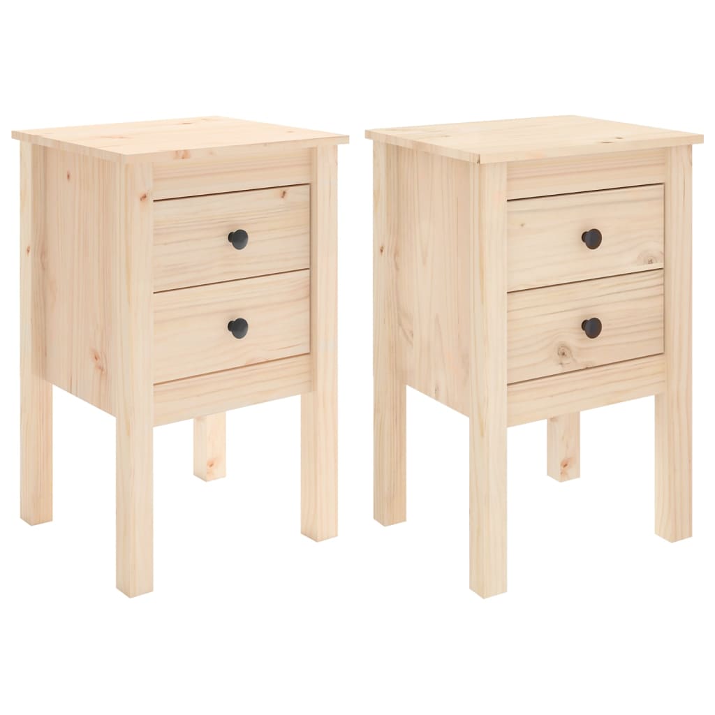 Bedside Cabinets 2 pcs 40x35x61.5 cm Solid Wood Pine - Newstart Furniture