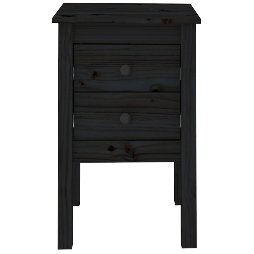 Bedside Cabinets 2 pcs Black 40x35x61.5 cm Solid Wood Pine - Newstart Furniture