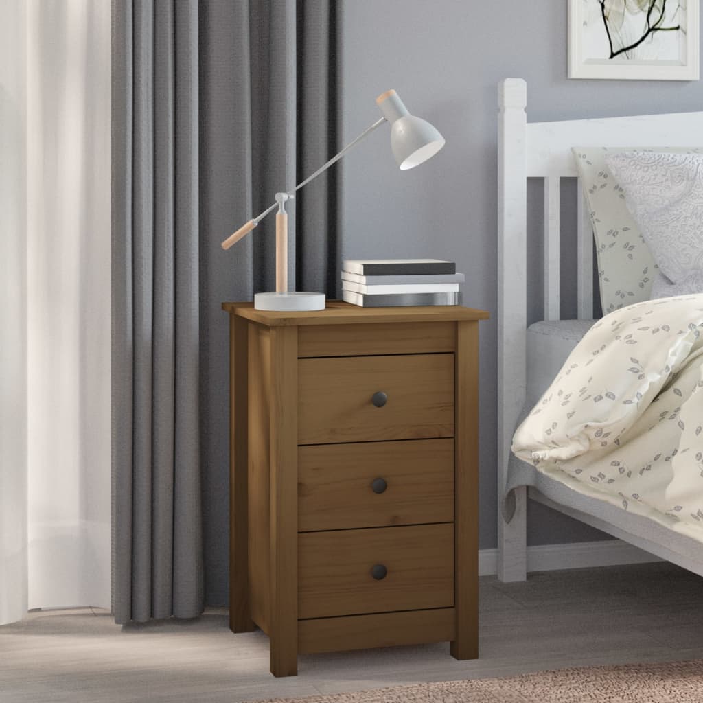 Bedside Cabinets 2 pcs Honey Brown 40x35x61.5 cm Solid Wood Pine - Newstart Furniture