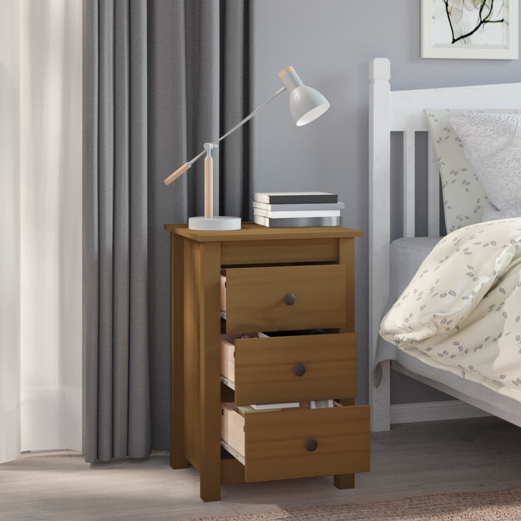 Bedside Cabinets 2 pcs Honey Brown 40x35x61.5 cm Solid Wood Pine - Newstart Furniture