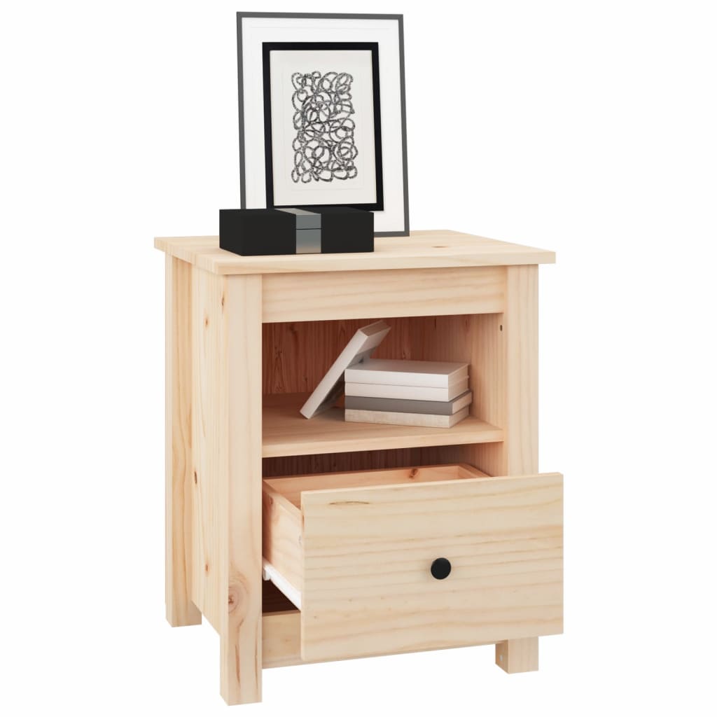 Bedside Cabinet 40x35x49 cm Solid Wood Pine - Newstart Furniture
