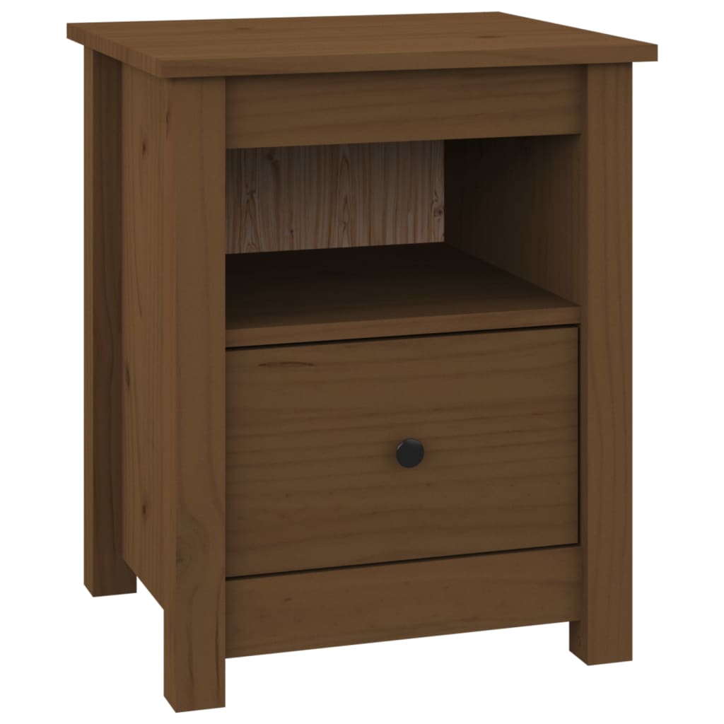 Bedside Cabinet Honey Brown 40x35x49 cm Solid Wood Pine - Newstart Furniture