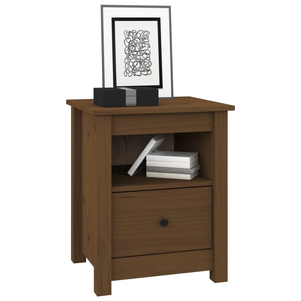 Bedside Cabinets 2 pcs Honey Brown 40x35x49 cm Solid Wood Pine - Newstart Furniture