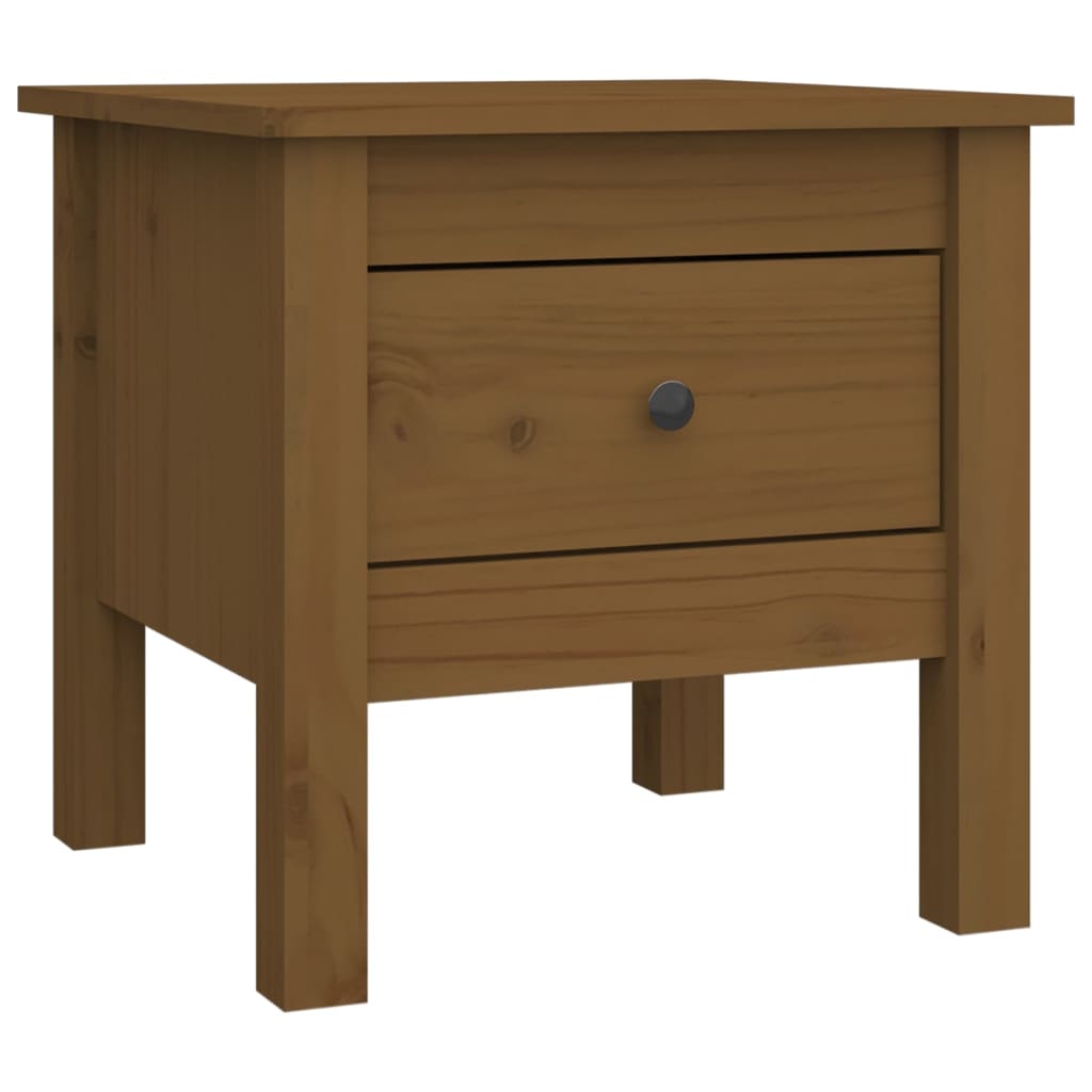 Side Table Honey Brown 40x40x39 cm Solid Wood Pine - Newstart Furniture