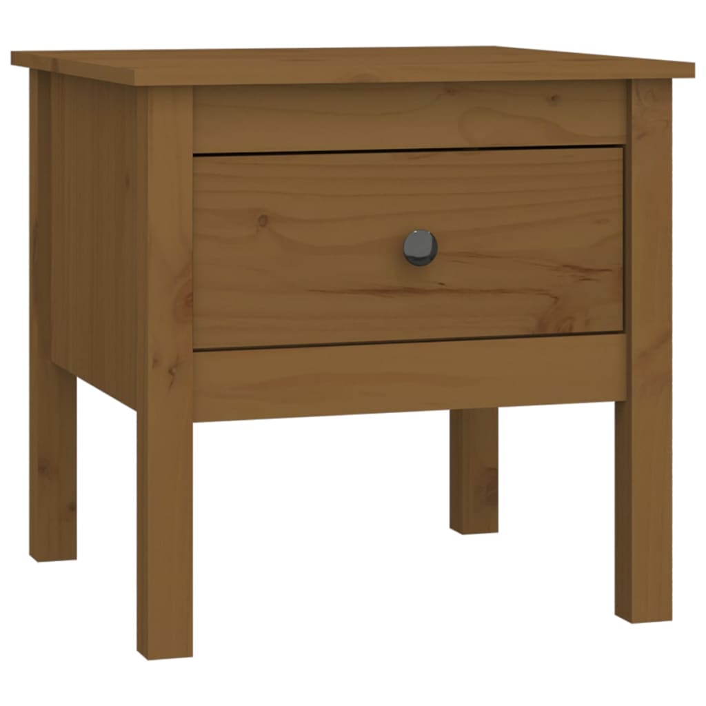 Side Table Honey Brown 50x50x49 cm Solid Wood Pine - Newstart Furniture