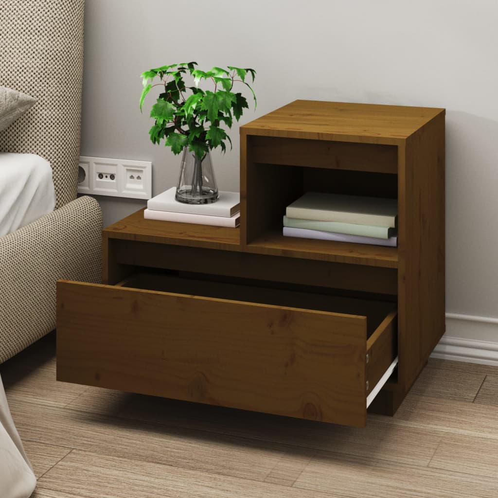 Bedside Cabinets 2 pcs Honey Brown 60x34x51 cm Solid Wood Pine - Newstart Furniture