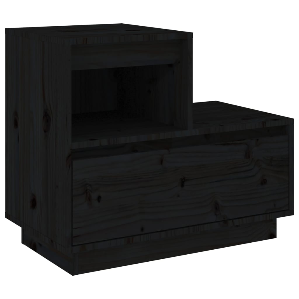 Bedside Cabinets 2 pcs Black 60x34x51 cm Solid Wood Pine - Newstart Furniture