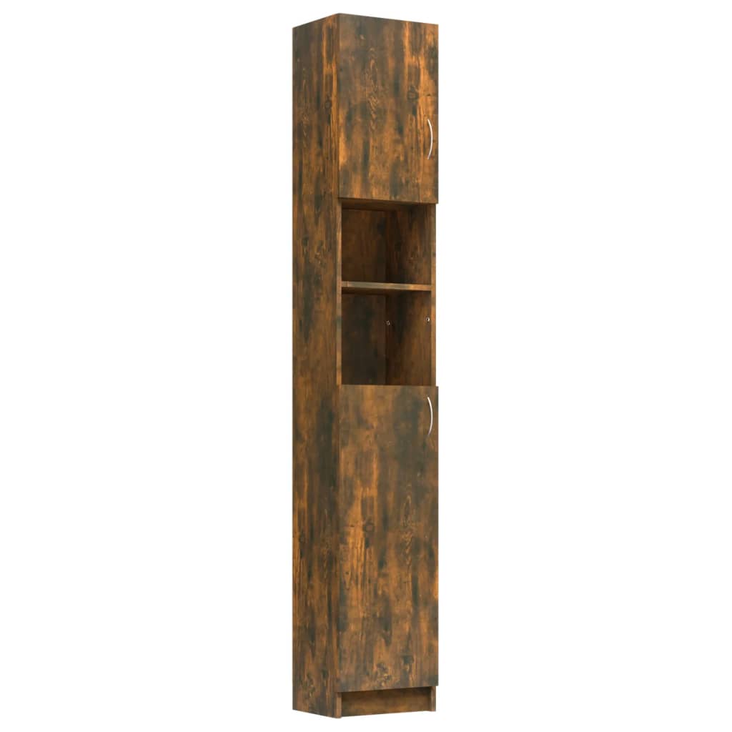 Bathroom Cabinet Smoked Oak 32x25.5x190 cm Engineered Wood - Newstart Furniture