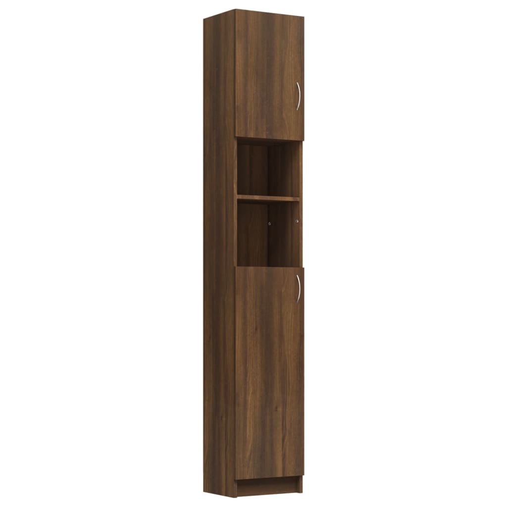 Bathroom Cabinet Brown Oak 32x25.5x190 cm Engineered Wood - Newstart Furniture