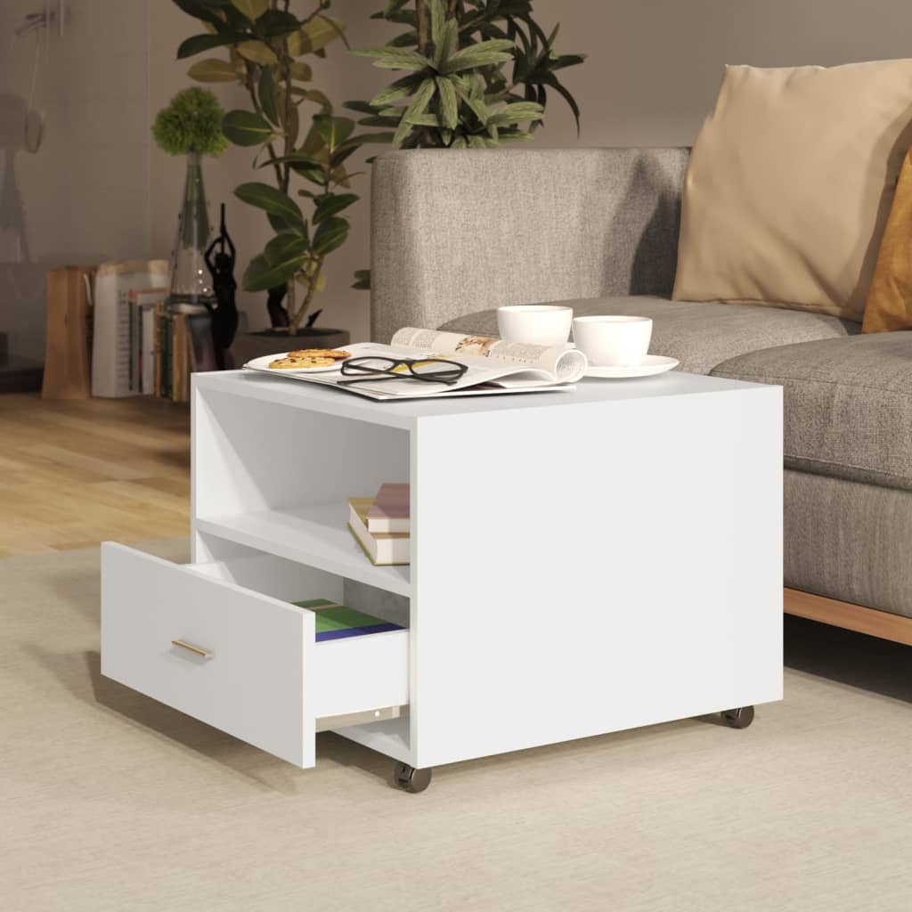 Coffee Table White 55x55x40 cm Engineered Wood - Newstart Furniture