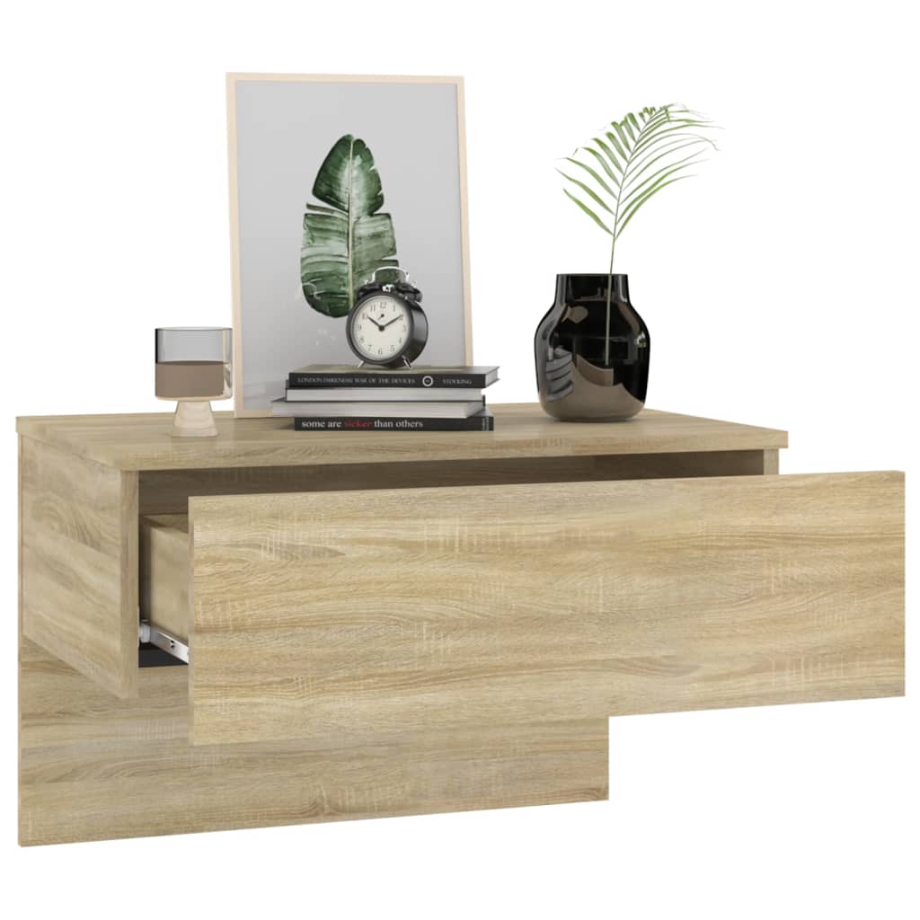 Wall-mounted Bedside Cabinets 2 pcs Sonoma Oak - Newstart Furniture