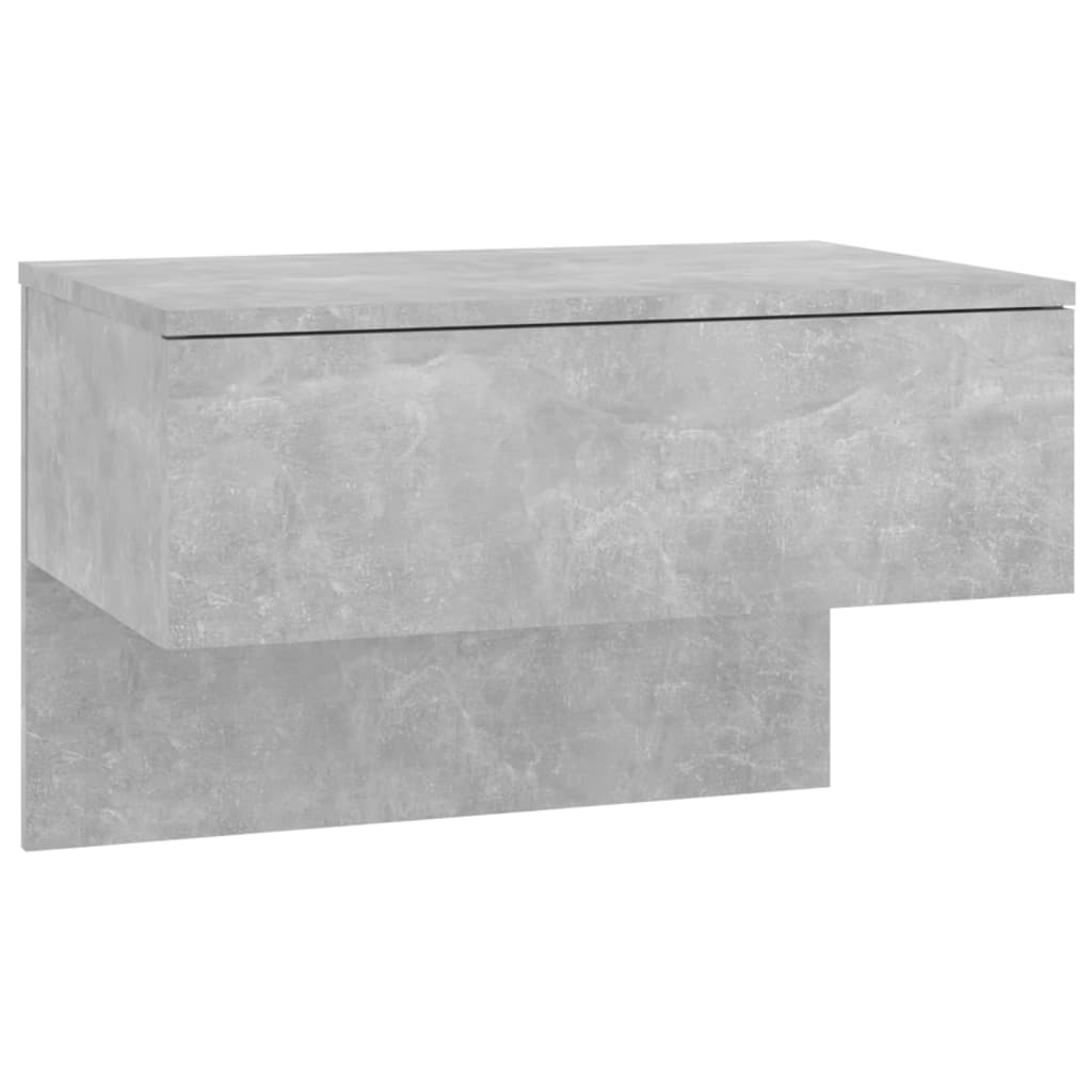 Wall-mounted Bedside Cabinet Concrete Grey - Newstart Furniture