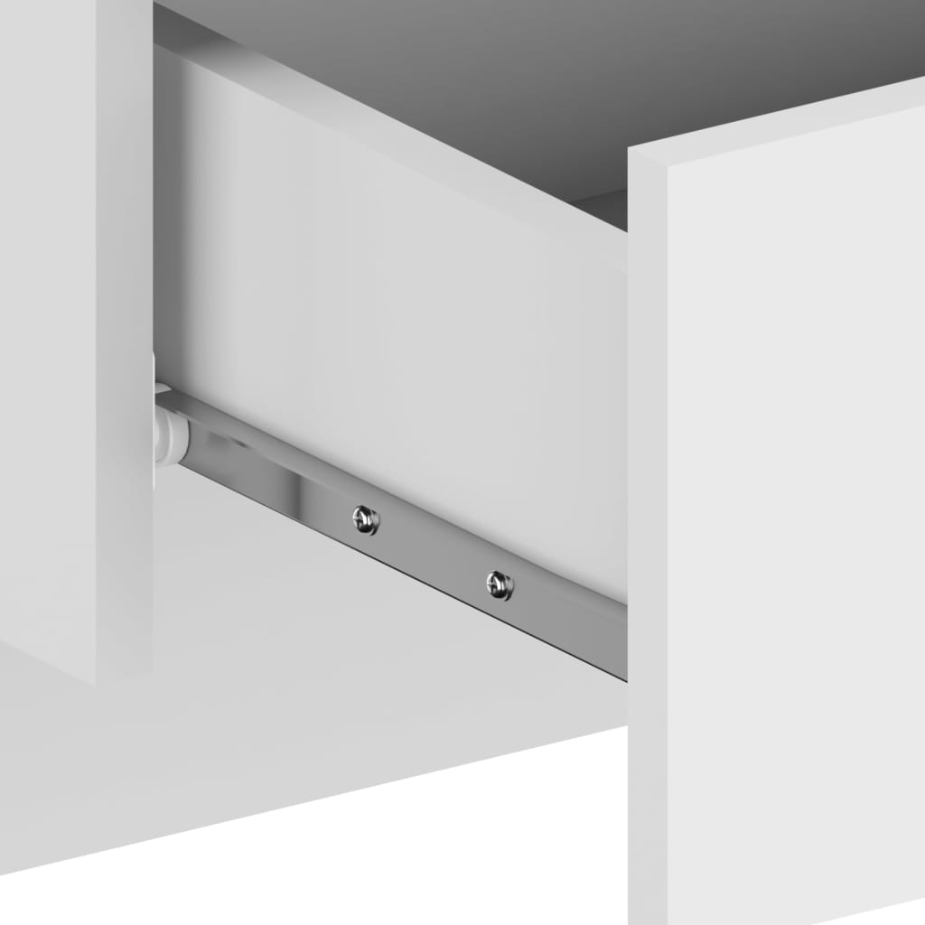 Wall-mounted Bedside Cabinets 2 pcs High Gloss White - Newstart Furniture