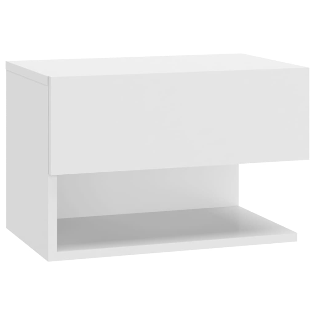 Wall-mounted Bedside Cabinet White - Newstart Furniture