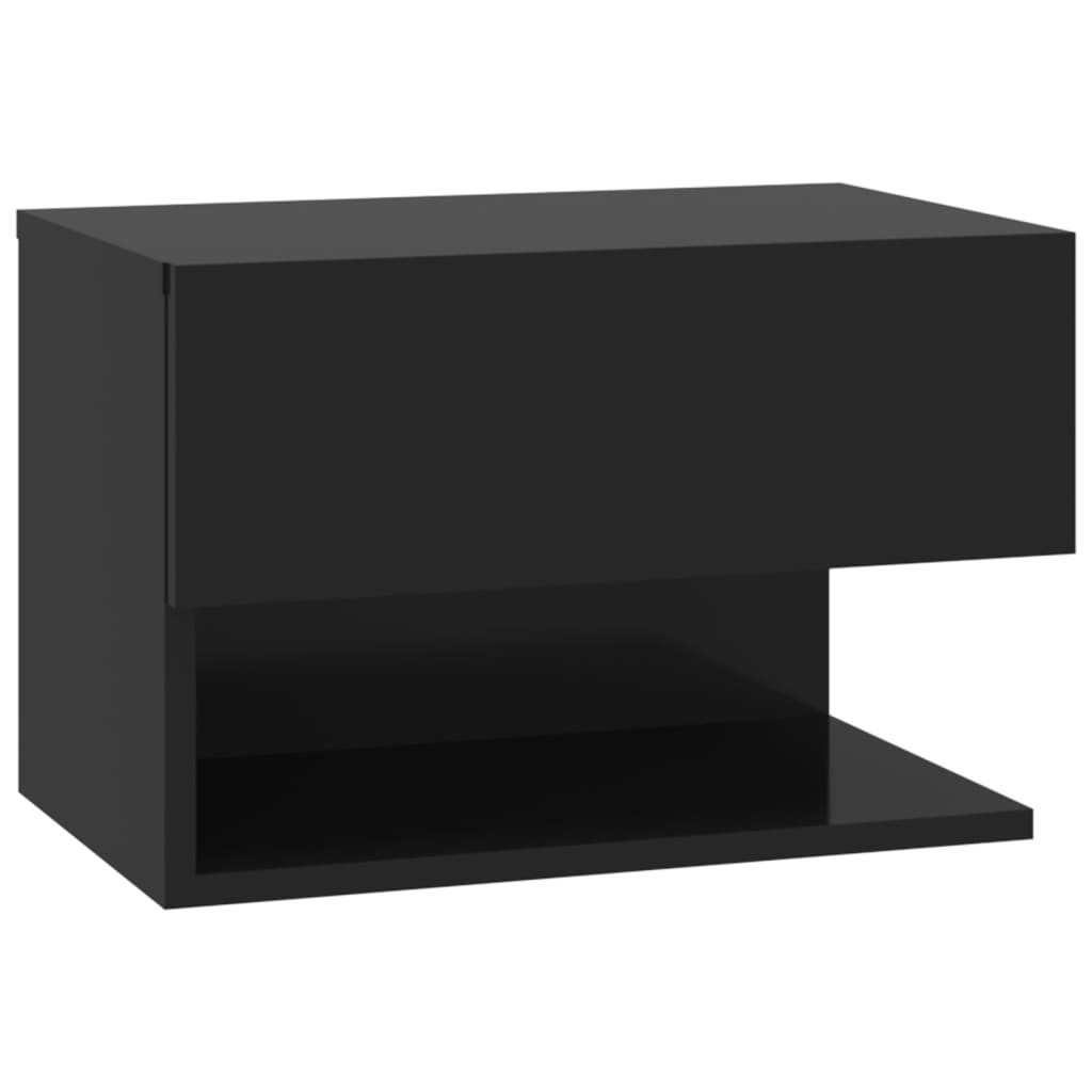 Wall-mounted Bedside Cabinets 2 pcs Black - Newstart Furniture
