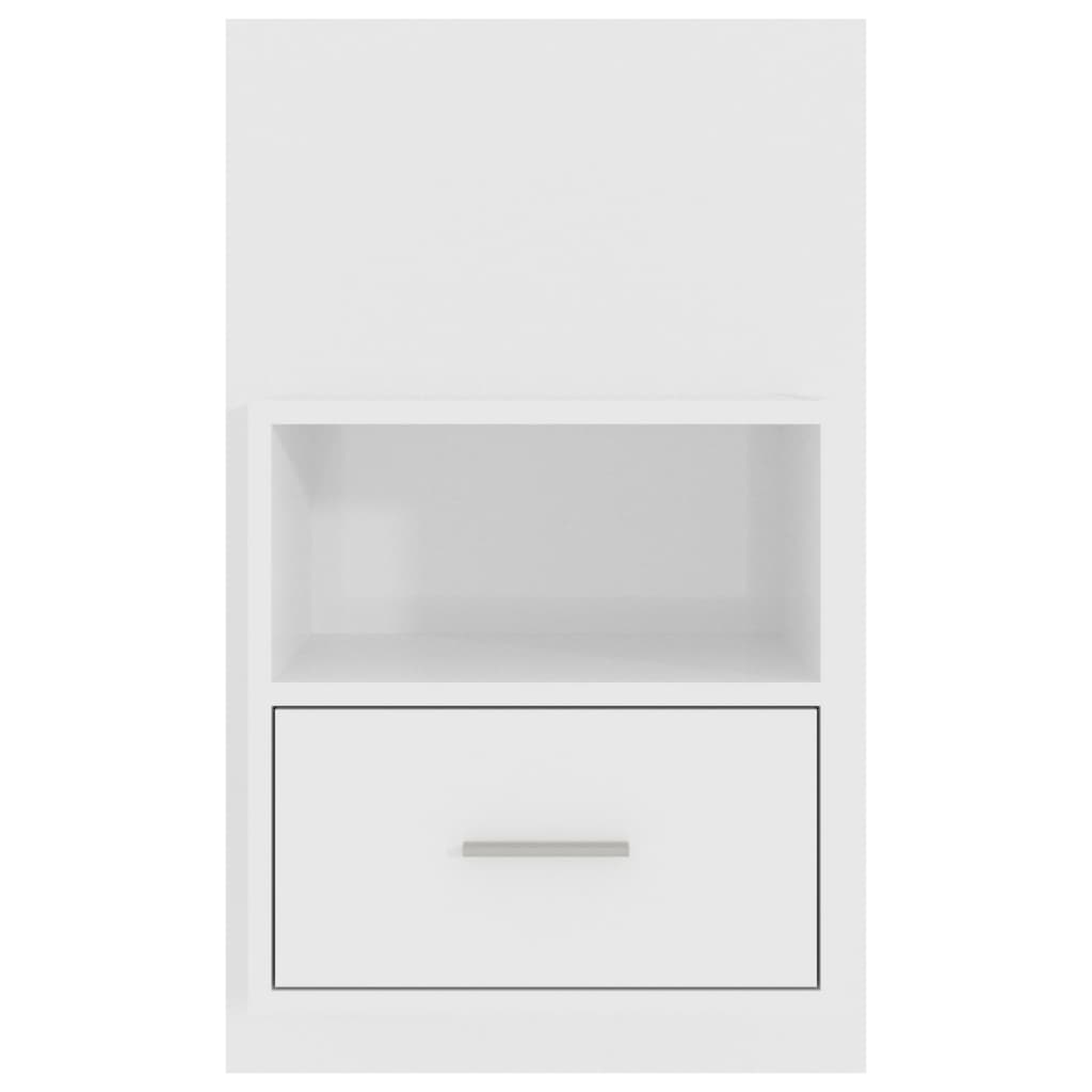 Wall-mounted Bedside Cabinet High Gloss White - Newstart Furniture