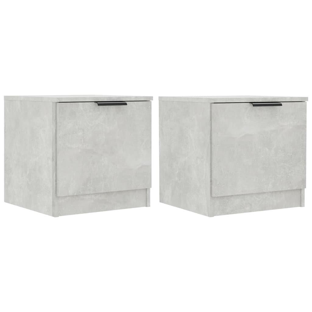 Bedside Cabinets 2 pcs Concrete Grey 40x39x40 cm - Newstart Furniture