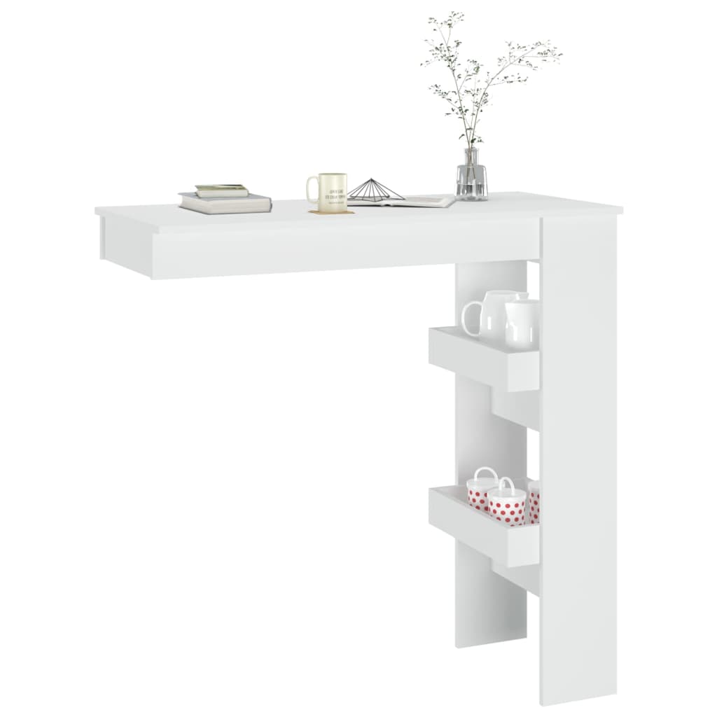 Wall Bar Table White 102x45x103.5 cm Engineered Wood - Newstart Furniture