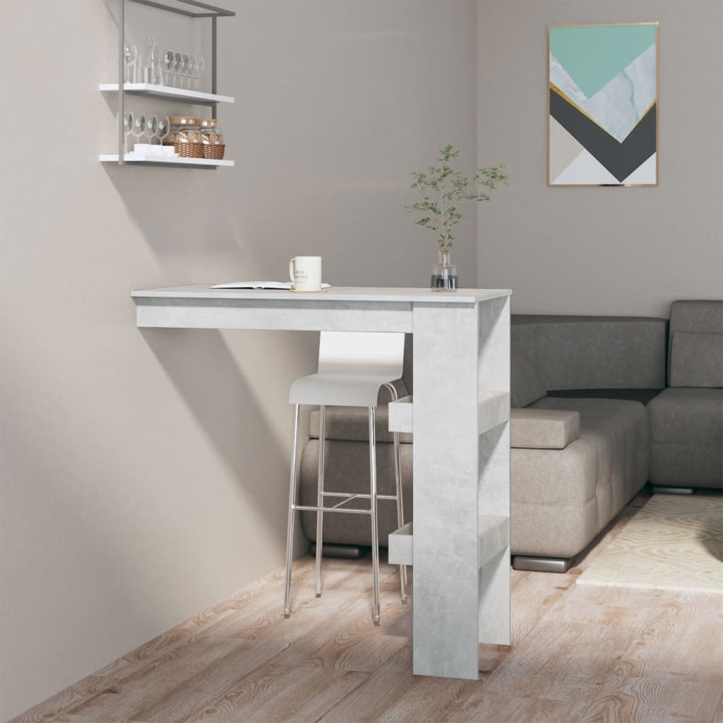 Wall Bar Table Concrete Grey 102x45x103.5 cm Engineered Wood - Newstart Furniture
