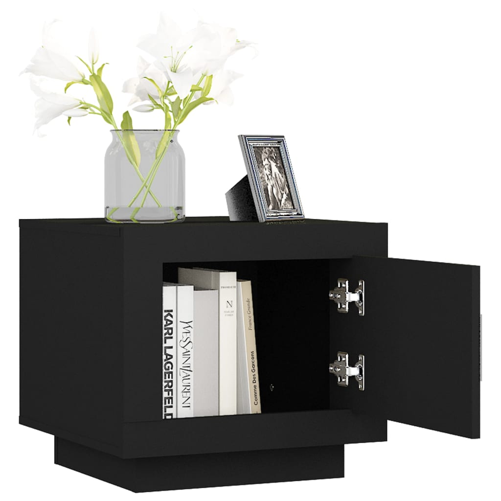 Coffee Table Black 51x50x45 cm Engineered Wood - Newstart Furniture