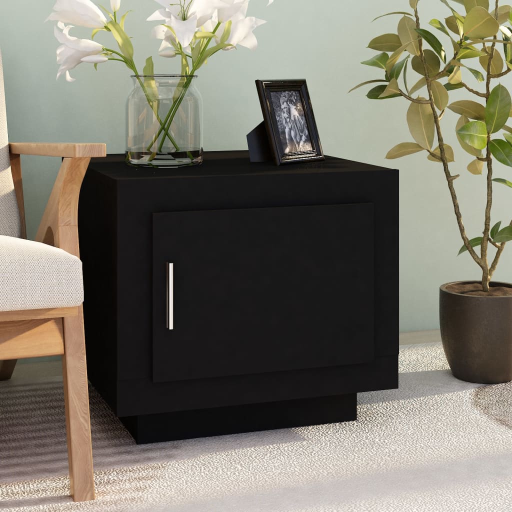 Coffee Table Black 51x50x45 cm Engineered Wood - Newstart Furniture