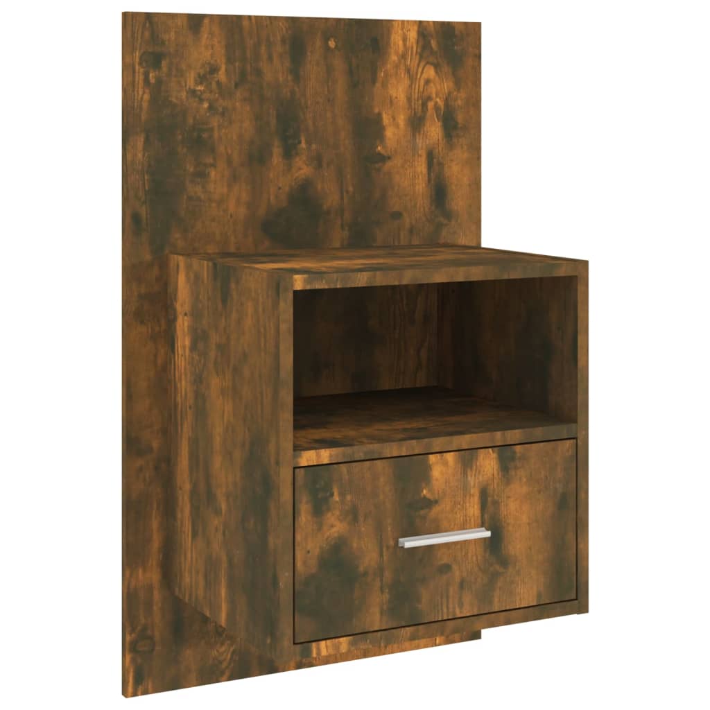 Wall-mounted Bedside Cabinet Smoked Oak - Newstart Furniture