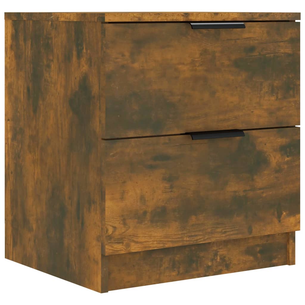 Bedside Cabinet Smoked Oak Engineered Wood - Newstart Furniture