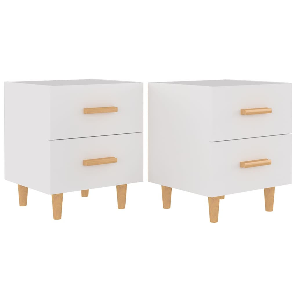 Bed Cabinets 2 pcs White 40x35x47.5 cm - Newstart Furniture