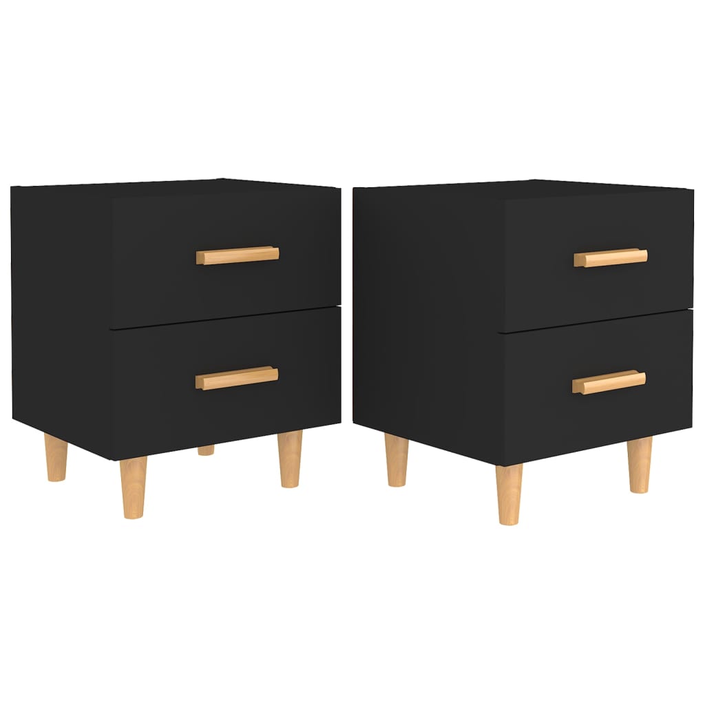 Bed Cabinets 2 pcs Black 40x35x47.5 cm - Newstart Furniture