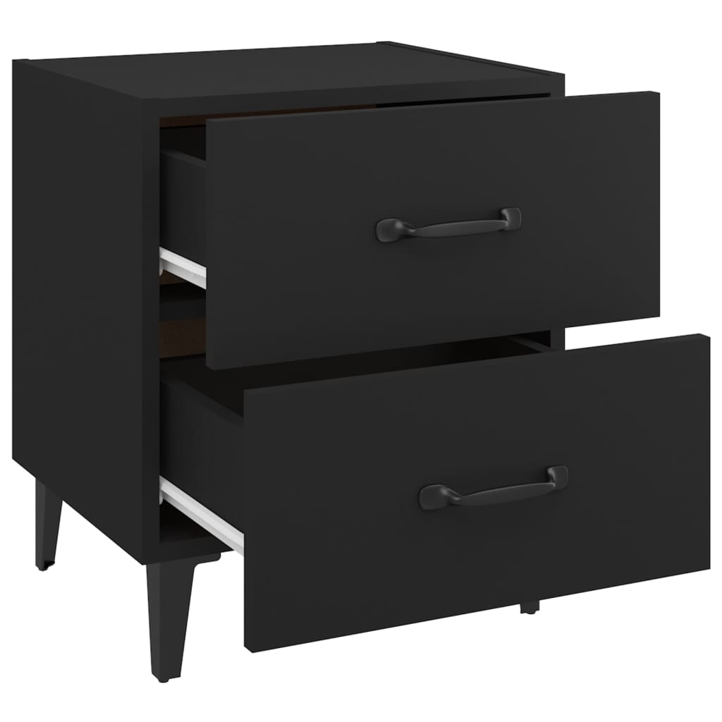 Bedside Cabinets 2 pcs Black 40x35x47.5 cm - Newstart Furniture