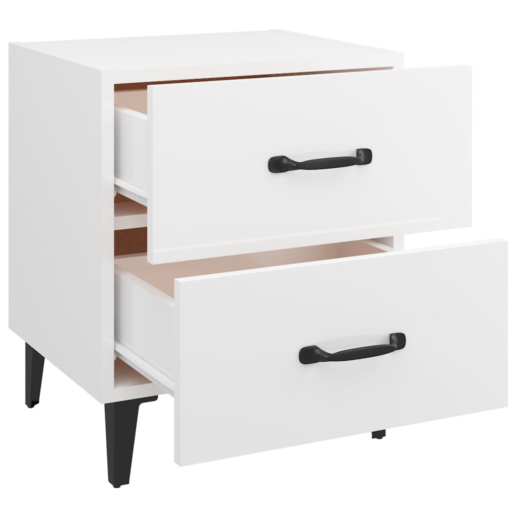Bedside Cabinets 2 pcs High Gloss White 40x35x47.5 cm - Newstart Furniture
